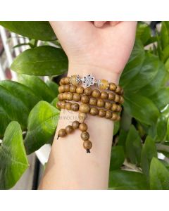 Vòng Tay Trầm Hương 108 Hạt Đồng Tâm Song Hỷ